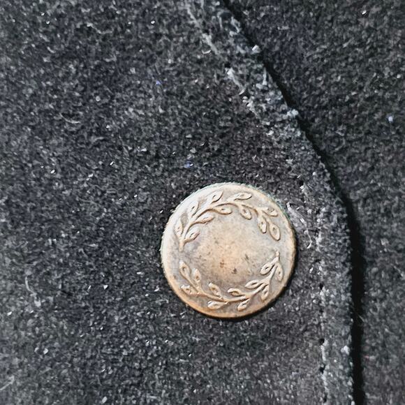 Mona Mode Black Leather Fringe Vest Size M Vintage Circa 1980 Biker Western Boho - Picture 4 of 6